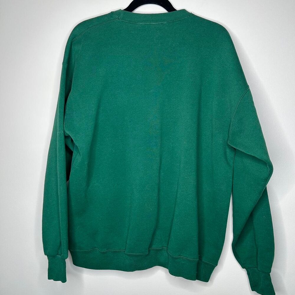 Vintage 90s y2k 2000s Green crewneck sweatshirt yellow Lab Labrador dogs puppy - Picture 5 of 8